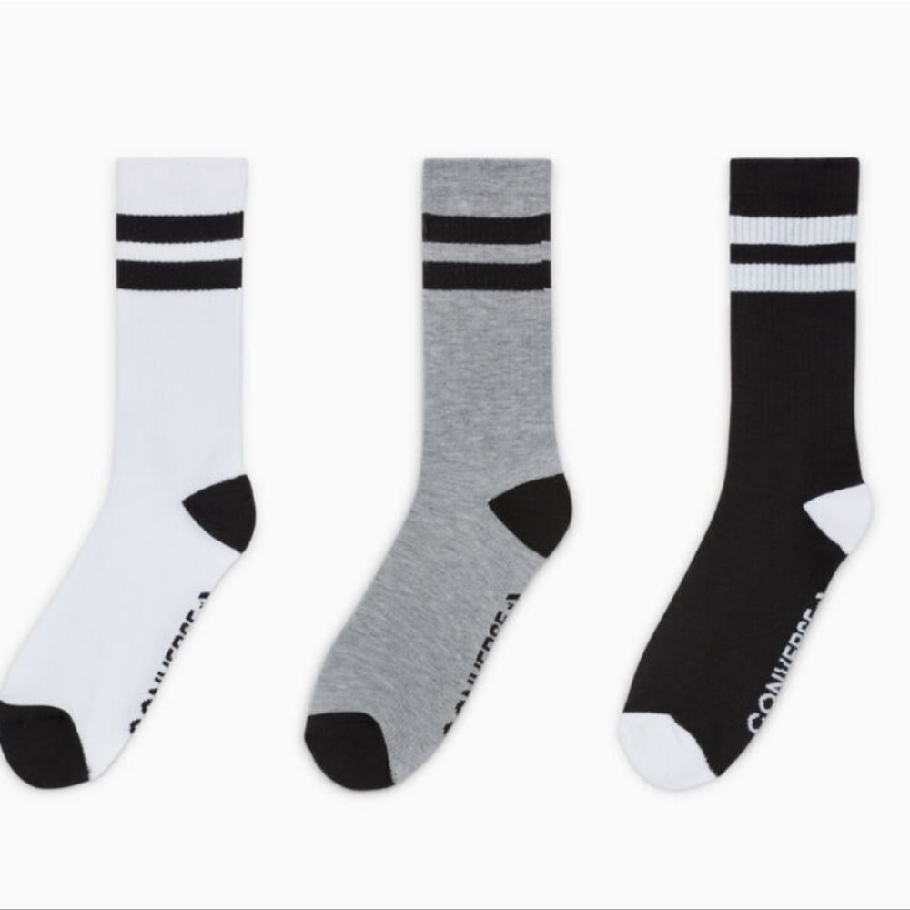 Converse Double Stripe Crew Sock- 3PK